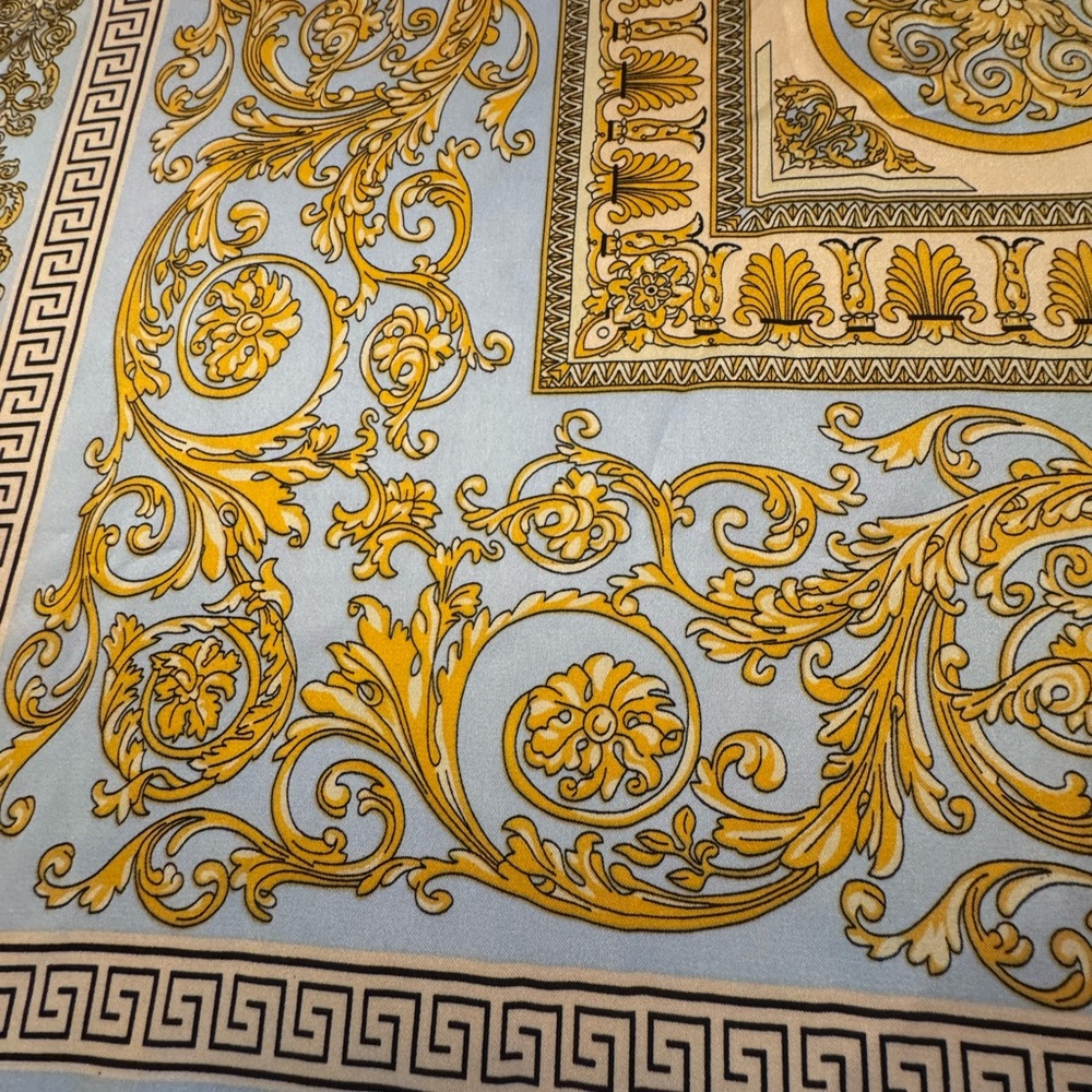 Elegant Gold and Blue Scarf 123 - Picture 2 of 3
